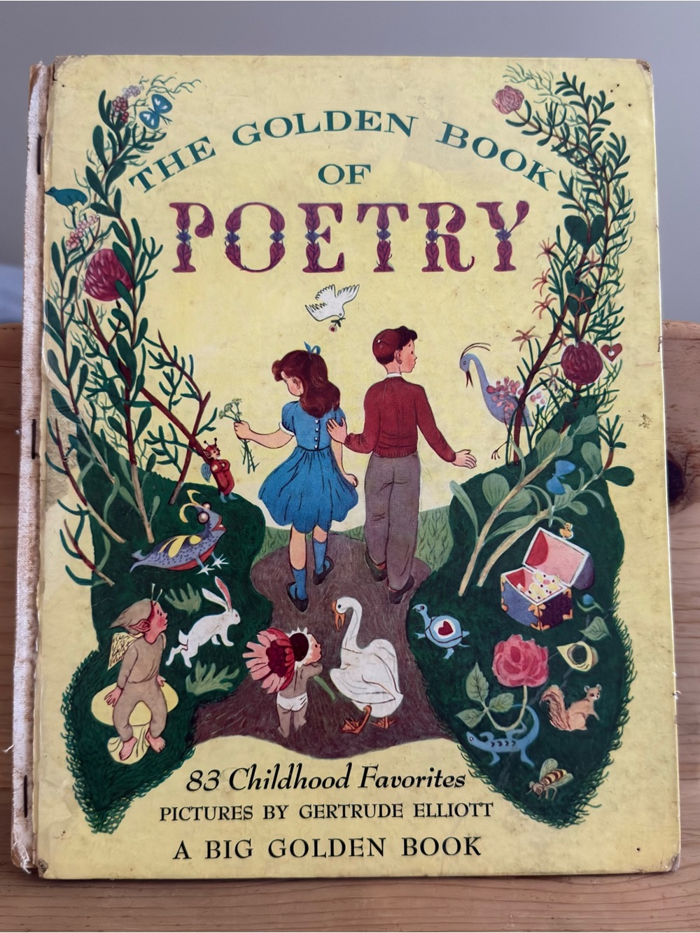 Antique RARE 1949 The Golden Book of Poetry Simon & Schuster A Big Golden Book